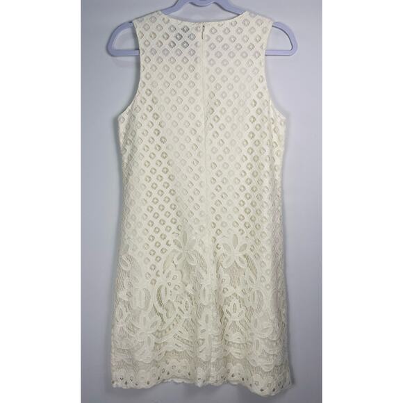 CeCe Cream Lace Sleeveless Shift Dress Size 6 - Picture 4 of 7